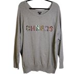 Torrid Cheers Festive Sequins Ragland Crew Sweater Grey NWT Size 3/3X 15938719 Photo 1