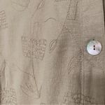 Longaberger Homestead Linen Embroidered Short Sleeve Basket Size Medium Tan Photo 4