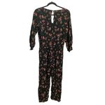 Velvet By Graham & Spencer Freddy Black Red Floral Long Sleeve Cropped Jumpsuit Photo 2