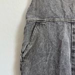RVCA NEW Crystal Denim Overalls Gray Stripes Wide Leg Crop 100% Cotton Size M Photo 9