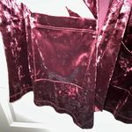 LOGO By Lori Goldstein LOGO Lori Goldstein Crush Velour Sleeveless Hood Open Front Cascade Vest Photo 1