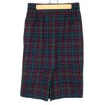 Vintage Joan Leslie Tweed Skirt Wool Blend Pink Green Blue Plaid Retro Skirt 6P Photo 2
