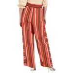 BCBG BCBGeneration‎ Striped Wide Leg Tassel Drawstring Pants M Red Size M Photo 2