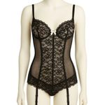 Victoria's Secret Lace & Mesh Bustier Black White Size 34B Photo 0