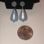 Vintage Blue Moon Glow Dangling Screw Back Earrings Photo 4