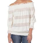 simply styled Smocked Jacquard Top Cloud Dancer, Size M Photo 0