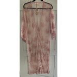 Everleigh Sheer Pink Coral Lace W/ Butterflies Kimono Duster Swim Coverup Sz L Size L Photo 4