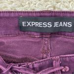 EXPRESS Purple Ankle Legging Mid Rise Front Tie Fringe Denim Jeans Photo 1