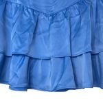 Something New XL Blue Tiered Ruffle Mini Skirt Zip Closure Stretch New Preppy Photo 3