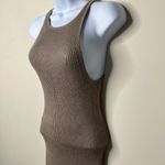 Abercrombie & Fitch Taupe Ribbed Sweater Dress Sleeveless Women's Small Tall Photo 1