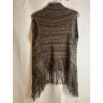Boho Brown Open Front Fringe Cardigan Vest Women's S Fairy Western Hippie Photo 6