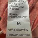 Democracy  Womens Side Ruched Popover Knit Top Size M Coral 3/4 Sleeve Classic Photo 3