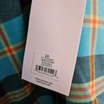 Obey Skirt Joanie Plaid Aqua Multicolor High Waisted Business Casual Mini Photo 4