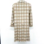Vintage Tweed Double Breasted Plaid Gingham Jacket Coat Peacoat Trench Long Tan Size M Photo 4