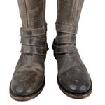 FREEBIRD by Steven Irish Tall Leather Riding Boots Triple Buckle Strap 6 Brown Photo 4