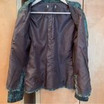 Coldwater Creek  Womens Jacket Tapestry Style Patchwork Floral Zip Up S/M Blue Photo 5