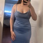 Revolve  satin baby blue dress Photo 3