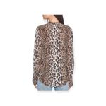 Joie new  𒀭 aso TV Tariana Long Sleeve Silk Leopard Print Top 𒀭 Light Taupe 𒀭 L Photo 4