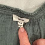 Aerie Sleeveless Plunge Split Neck Raw Hem Crop Top Green Women's Size Medium Photo 5