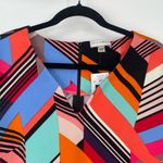 Weslee Rose Women's Multicolor Geometric Pattern 3/4 Sleeves Shift Dress Size L Blue Size L Photo 8