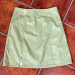Noisy May Light Green Vegan Leather Mini Skirt Photo 0
