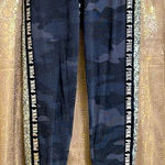 PINK - Victoria's Secret  gray army print silver sequin bling joggers, XS EUC Photo 0