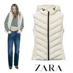 ZARA NWOT  | Ecru | FITTED HOODED PUFFER VEST JACKET 8073/047 ZIPEER POCKET SKI Photo 2
