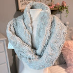 Peace & Pearls  Scarf Infinity Faux Fur Gray Plush Womens Photo 0