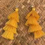 Gold Yellow Tassel Earrings Photo 1