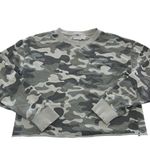Spiritual Gangster Sweater Womens Small Mazzy Camo Sweatshirt Crewneck Raw Hem Photo 1