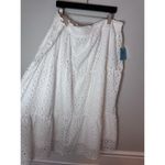 CeCe  Eyelet Midi A-Line Skirt Elastic Waist Lined Ivory White Women’s Plus 22W Photo 7