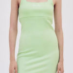 ZARA  x LOTTO Sportswear‎ Light Neon Green Button Tank Mini Dress Photo 0