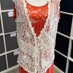 Gina Blaneź Vintage 80s 90s Y2K Off White Patchwork Lace Vest Size L Photo 0