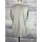Cato Distressed Acid Wash Shirt Women S Short Sleeves Gray Scoop Neck Rayon Soft Photo 2