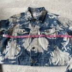 Flying Angel Acid Wash Denim Jacket Blue Photo 4