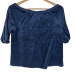 Juicy Couture  Boat Neck Sweatshirt Womens S Navy Blue Fleece 3/4 Sleeve Y2K Photo 0