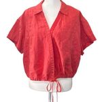 Athleta Playa tie linen shut sleeve wrap tie top Coral Photo 0