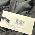 Ba&sh  Matthews Skirt Women's 1 Black Satin Midi Ruched Pleated Slit Button Photo 5