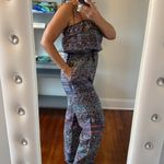Sea New York Purple/Multi Silk Flounce Jumpsuit Size 2 Photo 2