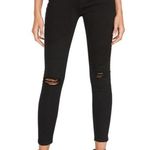 Hudson Jeans NEW Hudson Barbara High Waist Black Denim Distressed Super Skinny Ankle Jeans 24 Photo 0