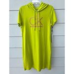 Calvin Klein neon green Hoodie T-Shirt Dress size L Photo 1