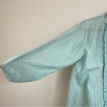 Sundance JP and Mattie Mint Green Lace Trim Oversized Button Down Top Cottagecore Size L Photo 2