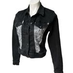 J Brand x Neiman Marcus Black Denim Jacket Harlow Provocative Boa Croppe… Photo 7