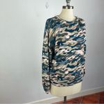 The Upside Sid Camo Print French Terry Crewneck Sweatshirt Green Size XS Photo 1