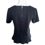 Banana Republic Blue and White Short Sleeve Flare Bottom Size Small Photo 2