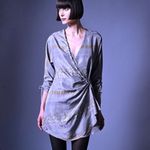 Hayden Harnett Arbus Silk Wrap Dress‎ in Grey Multi Size Small Gray Photo 2