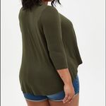 Torrid SUPER SOFT OLIVE OPEN FRONT FIT & FLARE CARDIGAN Photo 4