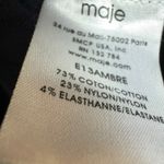 Maje  Ambre Black Laser Cut Out Knit Ribbed Mini Dress Sz 1 US‎ XS Photo 4