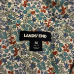Lands' End Lands’ End Women’s Floral Cotton/Linen Blend Half Button Down Long Sleeve Size M Photo 8