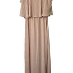 Show Me Your Mumu  Dusty Blush Crisp Caitlin Ruffle Maxi Bridesmaid Size Medium Photo 0